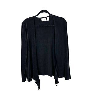 Chico's Travelers Collection Black Handkerchief Cardigan Topper Size 1 US M/8